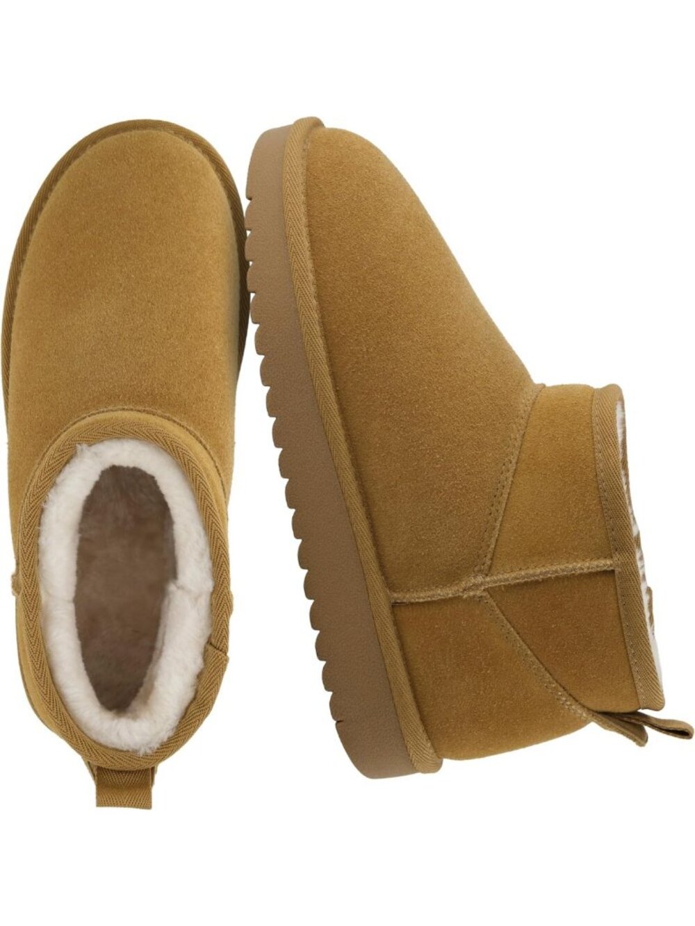Cozy Faux Fur Ankle Boots for Women – Genuine Suede, Comfortable Memory Foam